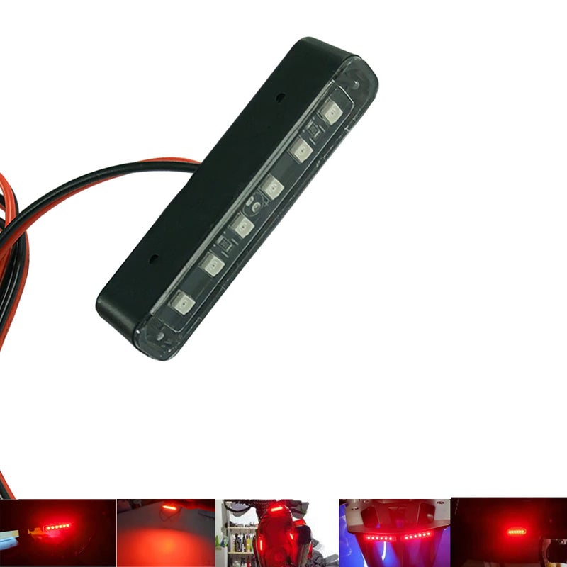 NBWDY Motorcycle Waterproof led License Plate Light with 3528 led taillight,license plate light license plate light assembly (Red, 6 LEDs) - Image 1
